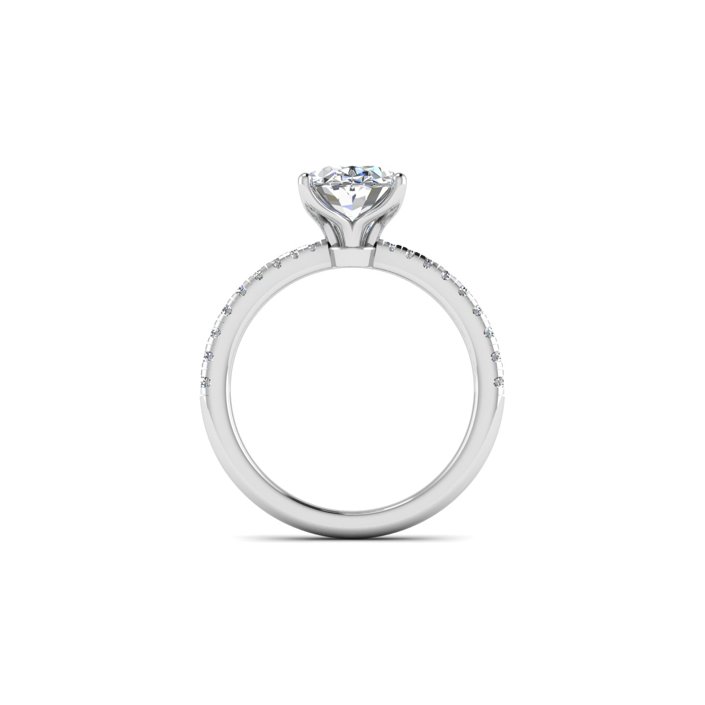 Emelia Pinched Pave Engagement Ring